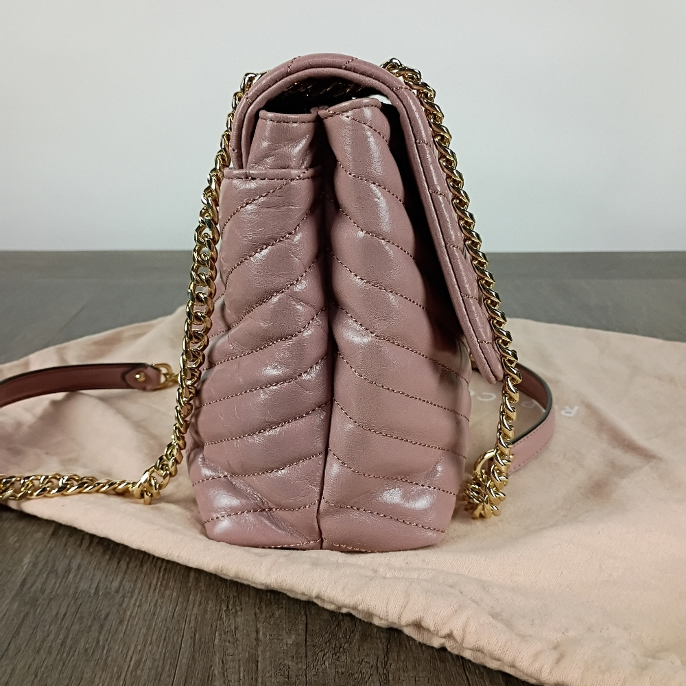 Rebecca Minkoff Edie Flap Pink/Taupe w/Gold - Picture 4 of 11